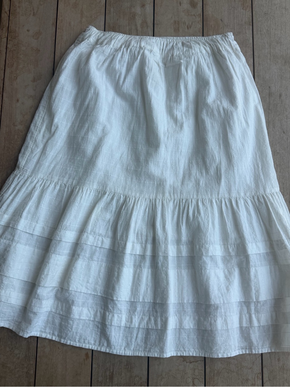 Madewell White Tiered Midi Skirt